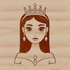 A young female figure in a princess costume, suitable for use as clip art or vector design.
