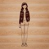 Illustrative female figure created in vector format for graphic design and cutting machine applications.