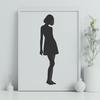 Simple Female Outline Vector Art A young female figure in simple outline form, ideal for use as clip art or vector design.