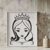 Beautiful Girl in Traditional Attire A young female princess in a traditional royal attire, designed as a vector graphic for digital use.
