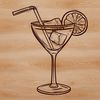 Colorful Cocktail Design Vector A colorful cocktail in a glass, depicted as a vector illustration suitable for various design applications.