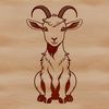 A simple illustration of a goat, suitable for cutting machine stencils or vector art design.