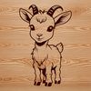 Farm Fresh Vector Design An illustration of a farm animal, specifically a goat.