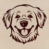 Golden Retriever Illustration A detailed illustration of a Golden Retriever's head, suitable for use in graphic design.