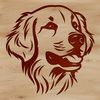 A illustration of a dog's head with golden fur, suitable for personal or commercial vector art projects.