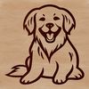 Adorable Golden Retriever Illustration A illustration of a golden retriever laying down.