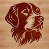 Golden Companion Animal Clip Art A vector illustration of a Golden Retriever's head.