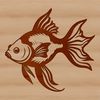 Colorful Cartoon Fish Swimming Free A colorful cartoon goldfish swimming in water.
