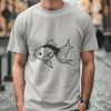 Cute Digital Goldfish Illustration Vector graphics of a common household pet, a goldfish, designed for digital use.