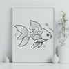 Free SVG Goldfish Clip Art A simple illustration of a goldfish, suitable for digital use in designs.