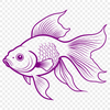 Free Goldfish Clip Art SVG A colorful illustration of a goldfish swimming in water, suitable for vector graphics and digital designs.