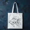 Whimsical Fish Design for Crafting A colorful illustration of a goldfish swimming in a circular frame, ideal for digital crafting and vector design projects.