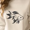 Fin-tastic Aquarium Clip Art A single goldfish swimming in a circular aquarium, suitable as clip art for various designs.