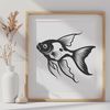 Stylized Goldfish Vector Graphic A stylized vector graphic representation of a goldfish.