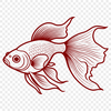 Colorful Aquarium Creature A digital illustration of a goldfish in various colors and patterns.