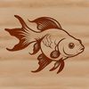 A Colorful Goldfish in a Bowl A vector illustration of a goldfish in a glass bowl.