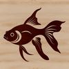 Swimming Fish Clip Art Design A colorful illustration of a goldfish swimming in water, suitable for digital design and crafting.