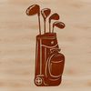 Golf Equipment Design PNG A detailed illustration of a golf club with its components, suitable for vector design and commercial use.