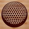 Simple SVG Golf Ball Design A simple vector illustration of a golf ball sitting on top of a golf club.