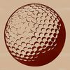 Golf Ball Illustration with Club and Terrain Background Golf ball illustration with detailed club and terrain background.