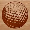 Golf Ball Silhouette A simple vector illustration of a golf ball on a green sports field.