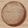 Golf Ball Silhouette Vector Art A stylized vector illustration of a golf ball on a green grass background.
