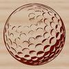 Vector Golf Ball Illustration An illustration of a golf ball on a green grass course, suitable for vector art and commercial use.