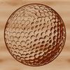 Golf Ball Silhouette on Green Grass SVG illustration of a golf ball on a green grass background.