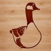 A detailed silhouette of a goose, suitable for commercial and personal use as a vector graphic.