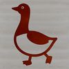 A simplified illustration of a goose in vector format.