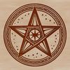 Gothic Witchcraft Design Element Vector Art A detailed, ornate illustration of a witchcraft symbol with intricate design elements.