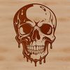 Creepy SVG Skull Illustration A creepy skull design with drips and drops depicted in a detailed SVG style suitable for commercial or personal use.