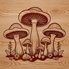 Magical Mushroom Symbol Illustrative witchcraft symbol featuring a stylized mushroom within a mystical design.