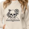 Elegant Skeleton Design A stylized gothic skull illustration with intricate details, suitable for vector art projects.