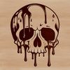 Halloween Gothic Skull Design A detailed illustration of a dripping skull, suitable for Halloween-themed designs.