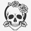 Elegant Skull Clip Art A vector graphic representation of a skull in a Gothic-inspired design.