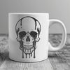 Beautiful Dripping Skull Design A stylized illustration of a dripping skull with gothic details, suitable for Halloween designs.