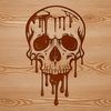 Dripping Skull Illustration SVG A gothic-inspired illustration of a dripping skull, ideal for Halloween decorations or designs.