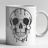 Gothic Drip Skull SVG Illustration A stylized, gothic-inspired illustration of a skull with dripping effect.