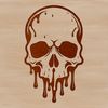 Beautiful Gothic Design Element A gothic illustration of a dripping skull, suitable for various digital designs.
