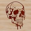 Vector Drip Art Skull A detailed illustration of a skull with dripping effects in vector format.