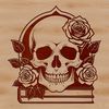 Elegant Vampire Inspired Skull Illustration A stylized gothic skull design suitable for Halloween decorations and DIY projects.