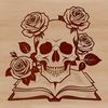 Intricately Designed Skeleton Graphic A stylized illustration of a Gothic-inspired skull with intricate details, suitable for various creative projects.