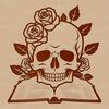 Elegant Skeleton Illustration A stylized illustration of a Gothic skull with intricate details, suitable for printing or digital use as clip art.