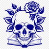 Beautiful Free Gothic Style Skull SVG A detailed illustration of a Gothic-style skull with ornate details.