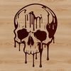 Beautiful Gothic Artwork A detailed, gothic-inspired illustration of a dripping skull, suitable for vector art designs.