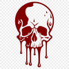 Gothic Design Element - Dripping Skull A detailed illustration of a skull with dripping liquid, suitable for vector graphics.