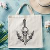 Intricate Skeleton Illustration A gothic-style skull illustration featuring intricate details suitable for vector design.