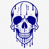 Creative Skull Graphic Vector A gothic-inspired illustration of a dripping skull, suitable for vector art and design projects.
