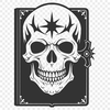 Gothic Design Illustration A stylized, gothic-inspired skull illustration suitable for various design applications.
